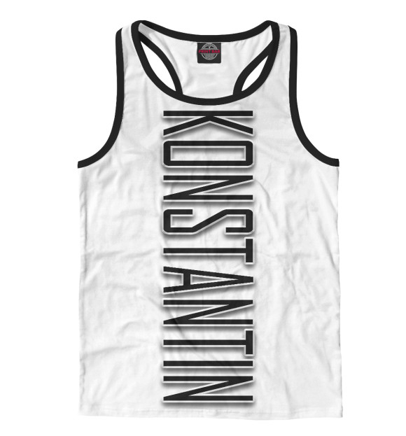 Мужская майка-борцовка с изображением Konstantin-black цвета Белый