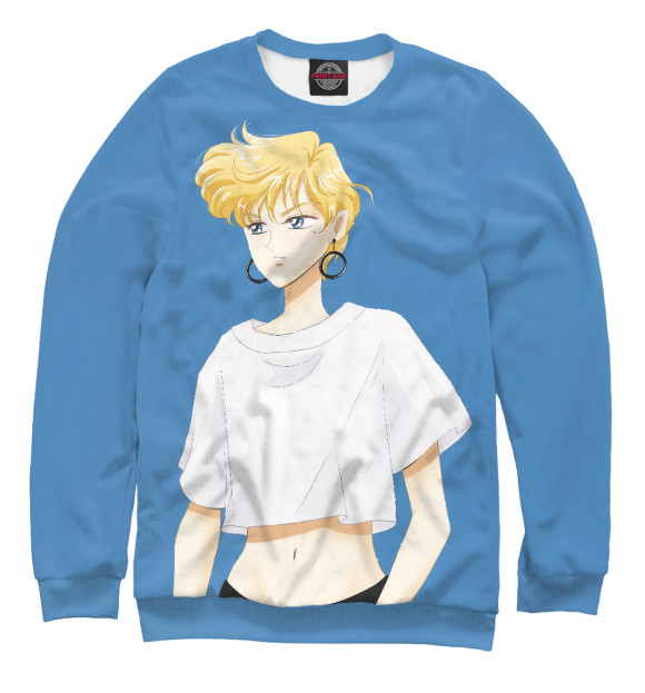 Женский свитшот с изображением Модная девушка цвета Белый