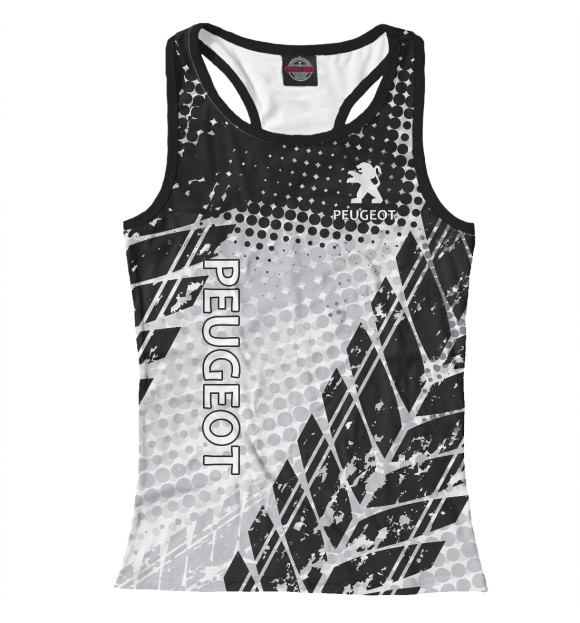 Женская майка-борцовка с изображением Peugeot цвета Белый