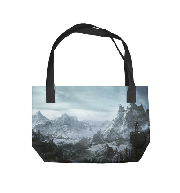 Пляжная сумка с изображением Skyrim цвета 