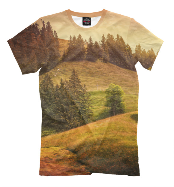 Мужская футболка с изображением Лес цвета Светло-коричневый
