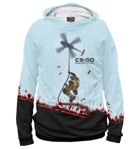 Женское худи с изображением CS:GO - Danger Zone цвета Белый