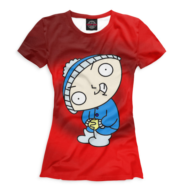 Футболка для девочек с изображением Стьюи цвета Белый