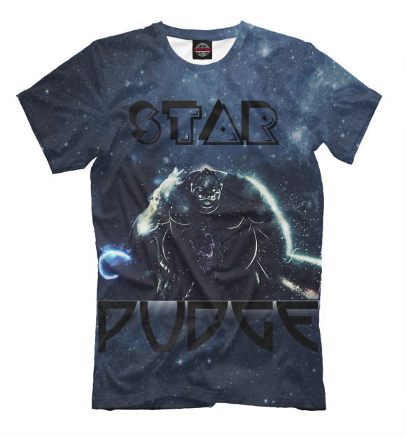 Мужская футболка с изображением Звёздный Пудж (Star Pudge) цвета Черный