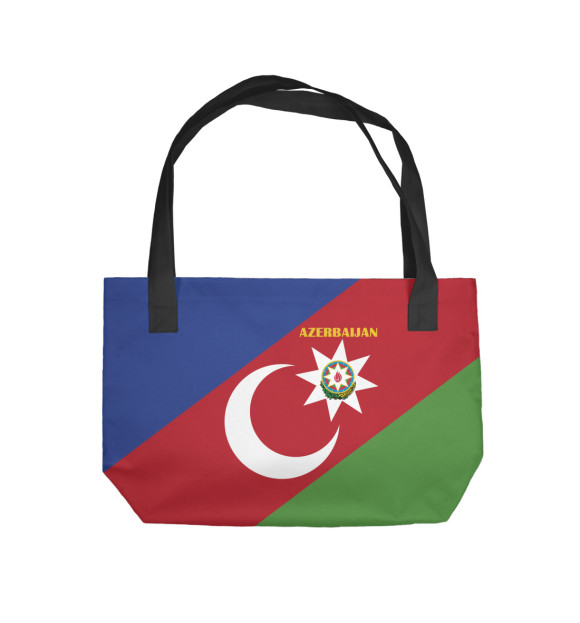 Пляжная сумка с изображением Azerbaijan - герб и флаг цвета 