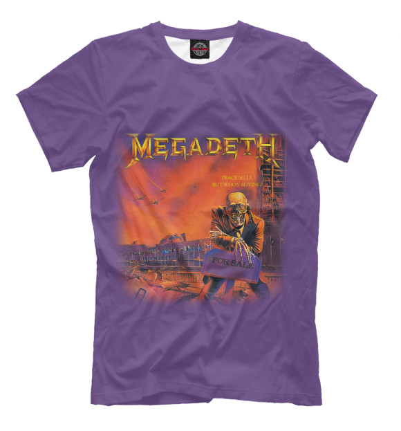 Футболка для мальчиков с изображением Megadeth цвета Серый