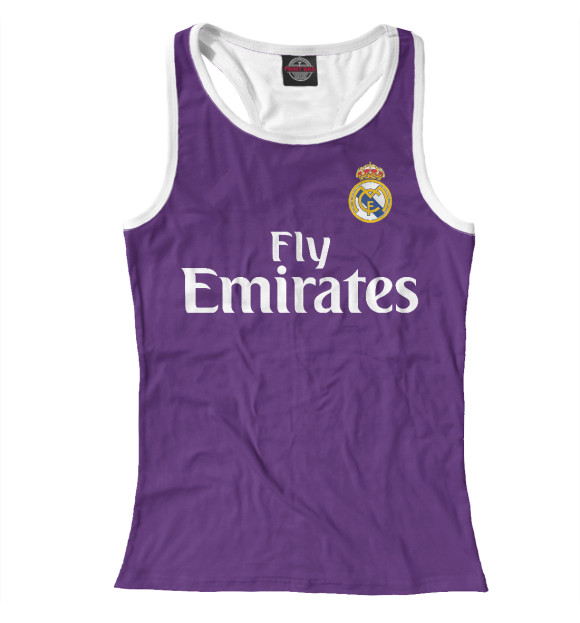 Женская майка-борцовка с изображением Real Madrid цвета Белый