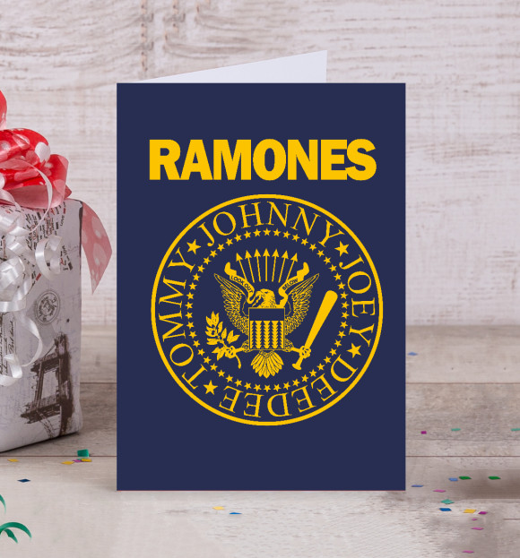 Открытка с изображением Ramones цвета Белый