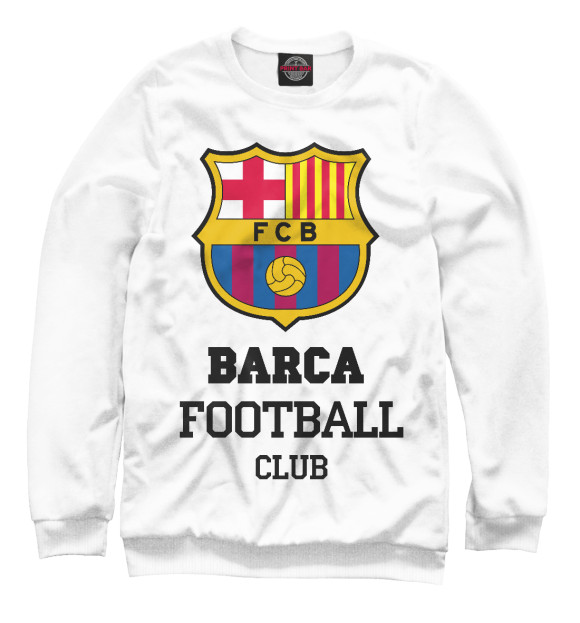 Мужской свитшот с изображением Barca FC цвета Белый