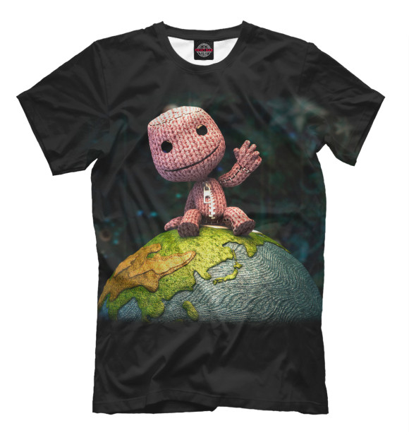 Мужская футболка с изображением Little Big Planet цвета Черный