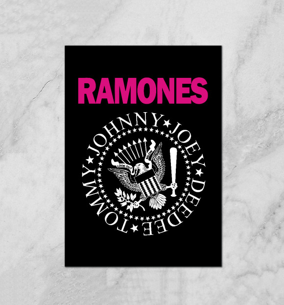 Плакат с изображением Ramones pink цвета Белый