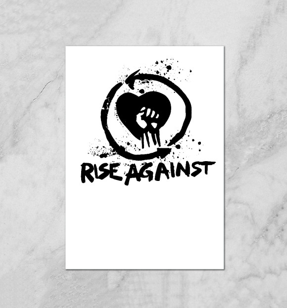 Плакат с изображением Rise Against цвета Белый