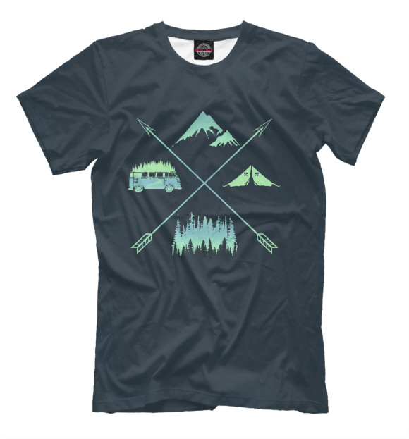 Футболка для мальчиков с изображением Mountains цвета Черный