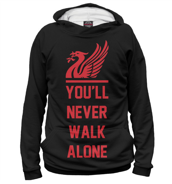 Женское худи с изображением You'll Never Walk Alone цвета Белый