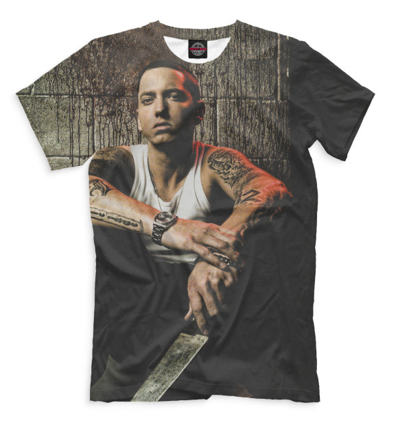 Мужская футболка с изображением Eminem цвета Молочно-белый