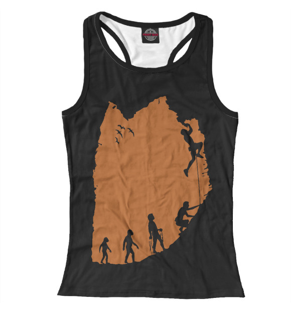 Женская майка-борцовка с изображением Скалолаз цвета Белый