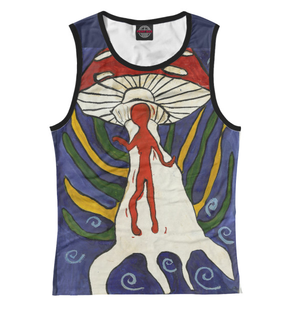 Женская майка с изображением Грибной дух цвета Белый