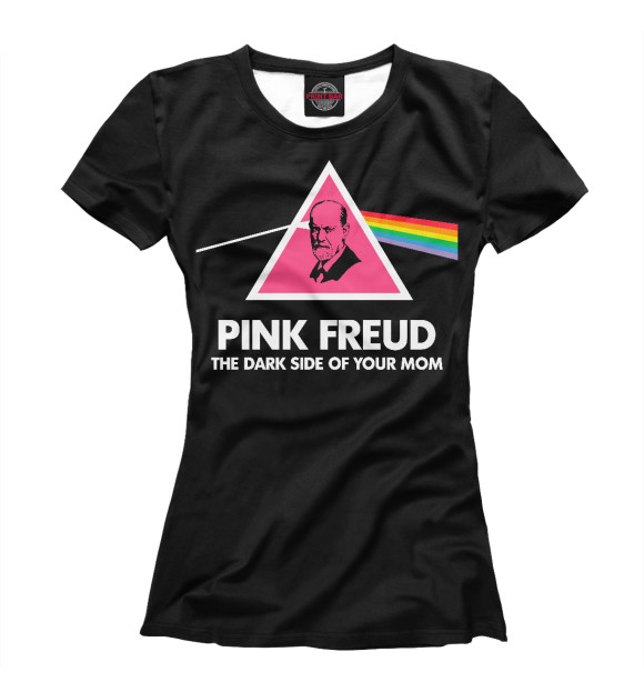 Футболка для девочек с изображением Pink Freud цвета Белый