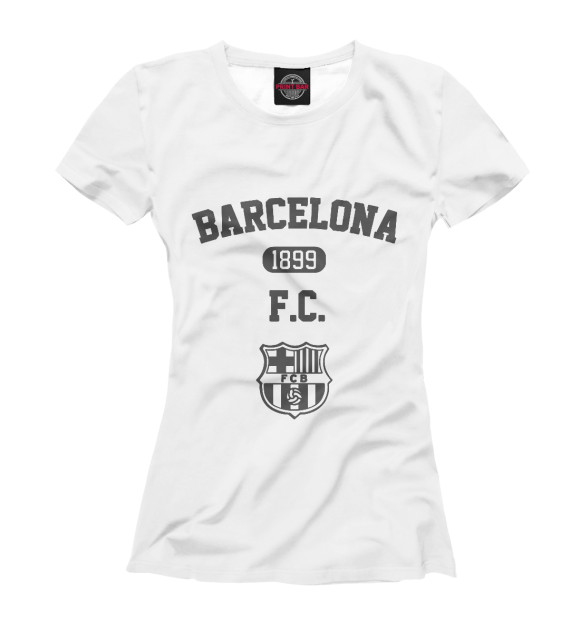 Футболка для девочек с изображением Barca цвета Белый