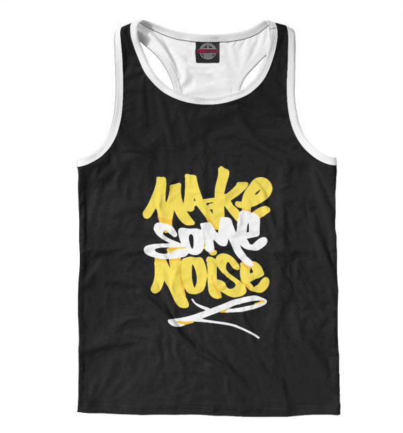 Мужская майка-борцовка с изображением Make some noize цвета Белый