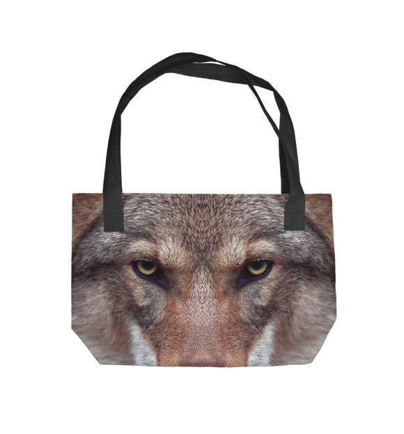 Пляжная сумка с изображением Волчий взгляд цвета 