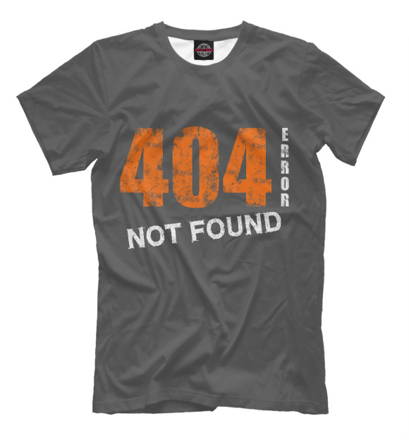 Мужская футболка с изображением 404 ERROR цвета Серый