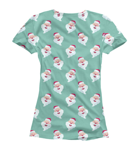 Женская футболка с изображением Santa face цвета Белый