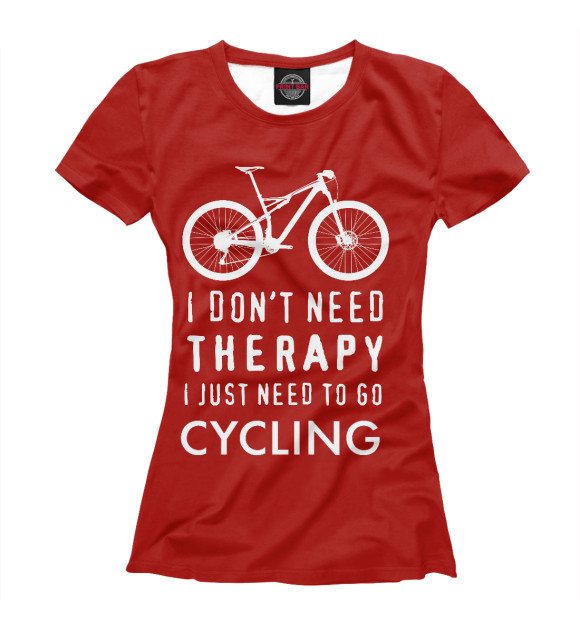 Женская футболка с изображением Go cycling! цвета Белый