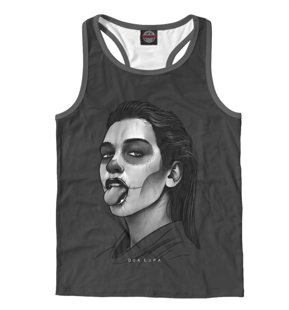 Мужская майка-борцовка с изображением Dua Lipa цвета Белый