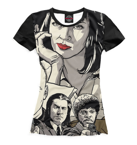 Футболка для девочек с изображением Криминальное чтиво цвета Белый