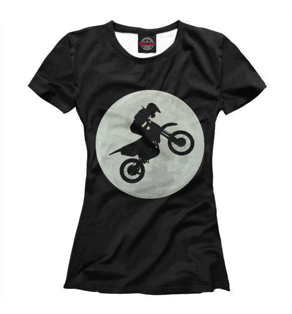Женская футболка с изображением Dirt Bike Motocross цвета Белый