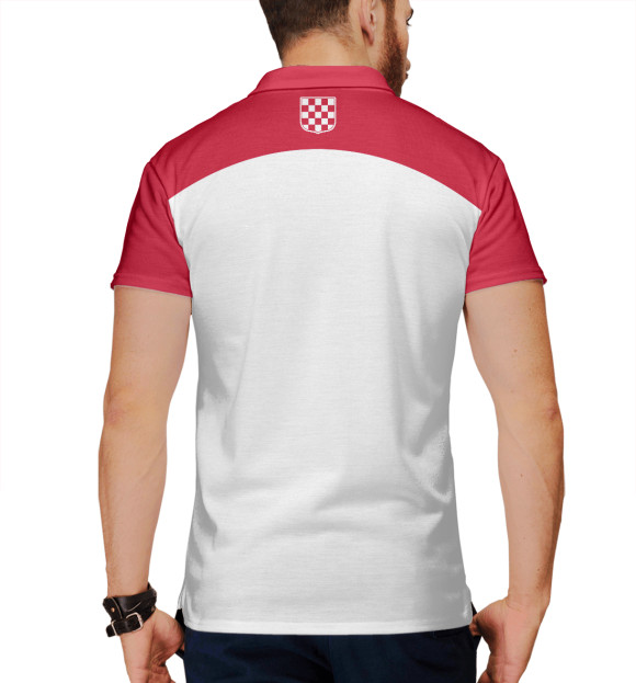 Мужское поло с изображением Хорватия цвета Белый