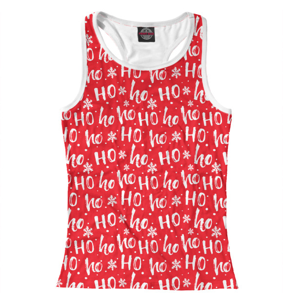 Женская майка-борцовка с изображением Ho Ho Ho Santa Claus цвета Белый