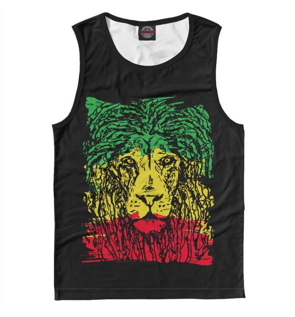 Майка для мальчика с изображением Rasta Lion цвета Белый