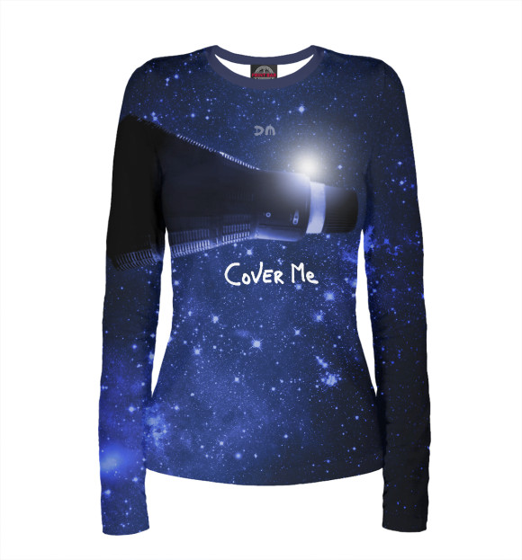 Женский лонгслив с изображением Cover Me цвета Белый