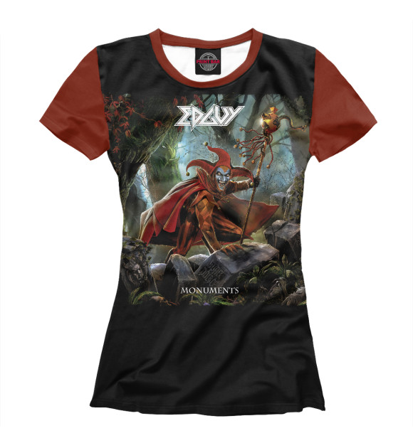 Футболка для девочек с изображением Edguy цвета Белый