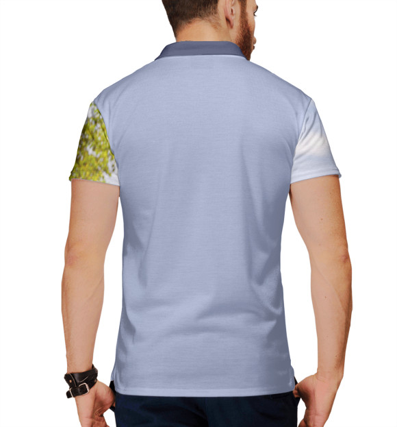 Мужское поло с изображением Лошадь цвета Белый