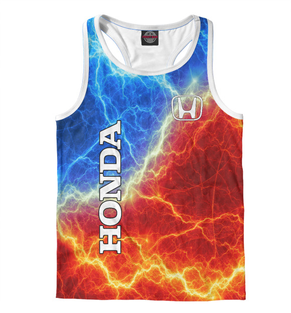 Мужская майка-борцовка с изображением Honda цвета Белый
