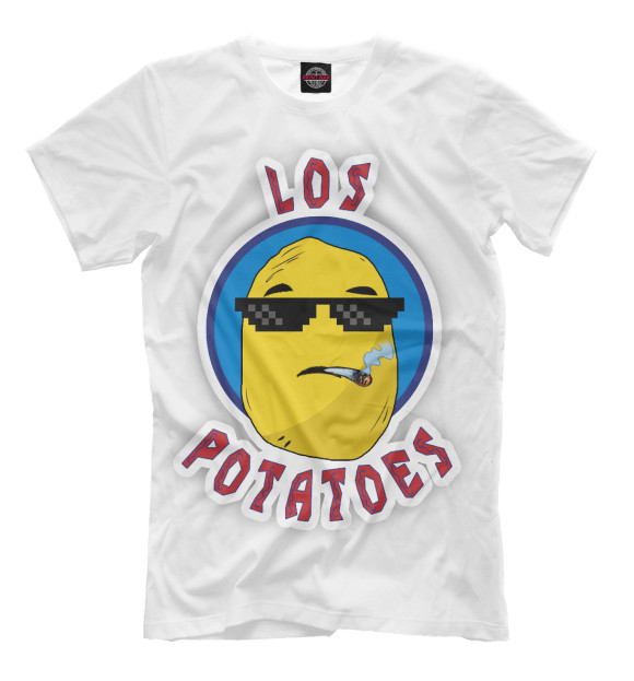 Мужская футболка с изображением Los Potatoes цвета Молочно-белый