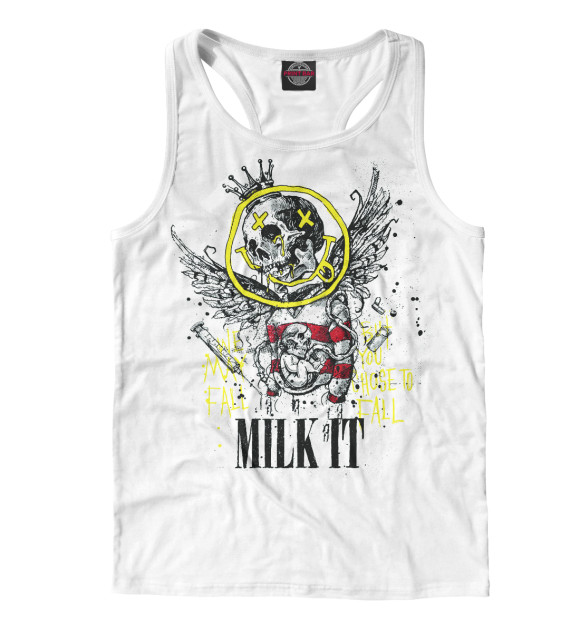 Мужская майка-борцовка с изображением Nirvana Milk It цвета Белый