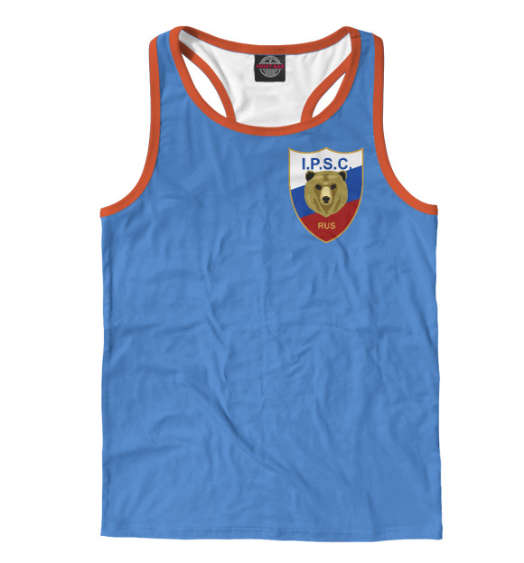 Мужская майка-борцовка с изображением Practical Shooting Russia (Kryuchin Style) цвета Белый