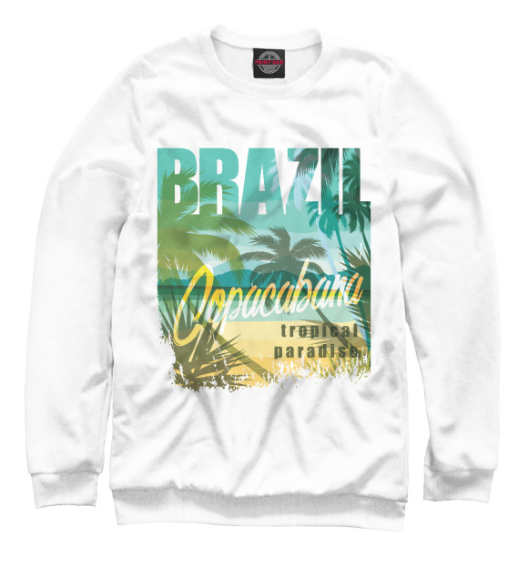 Свитшот для мальчиков с изображением Бразилия цвета Белый