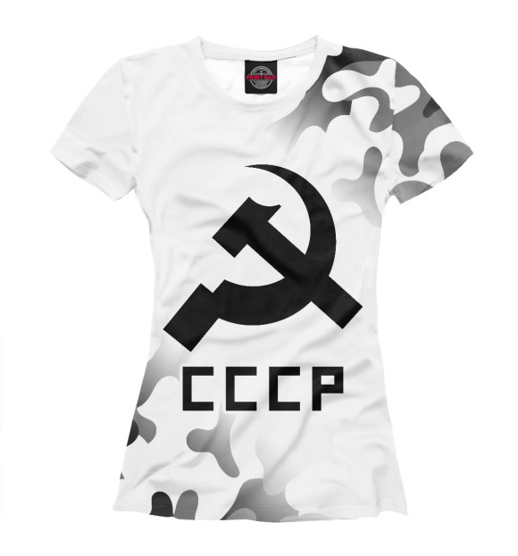 Футболка для девочек с изображением Советский Союз - Серп и Молот цвета Белый