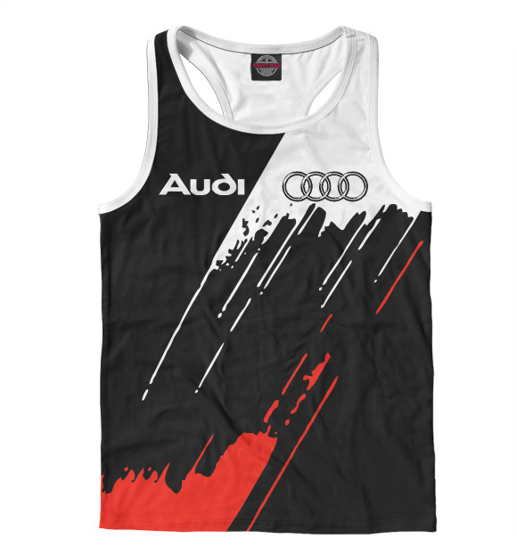 Мужская майка-борцовка с изображением Audi цвета Белый