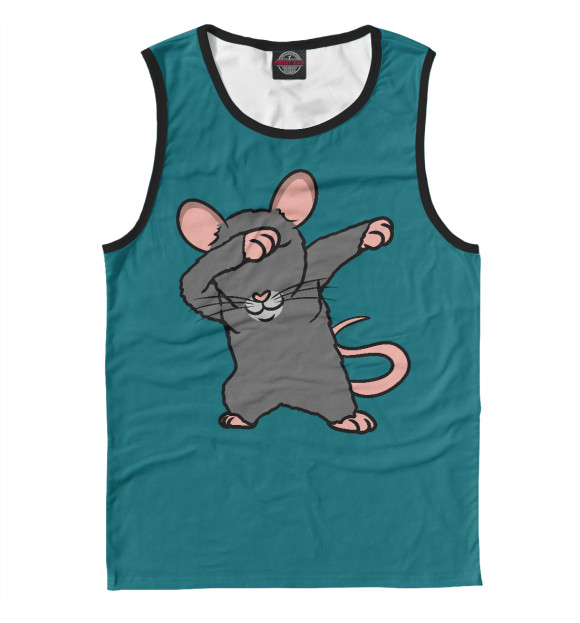 Мужская майка с изображением Dab Rat цвета Белый