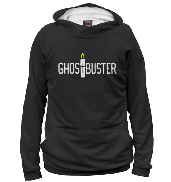 Женское худи с изображением Ghost Buster black цвета Белый