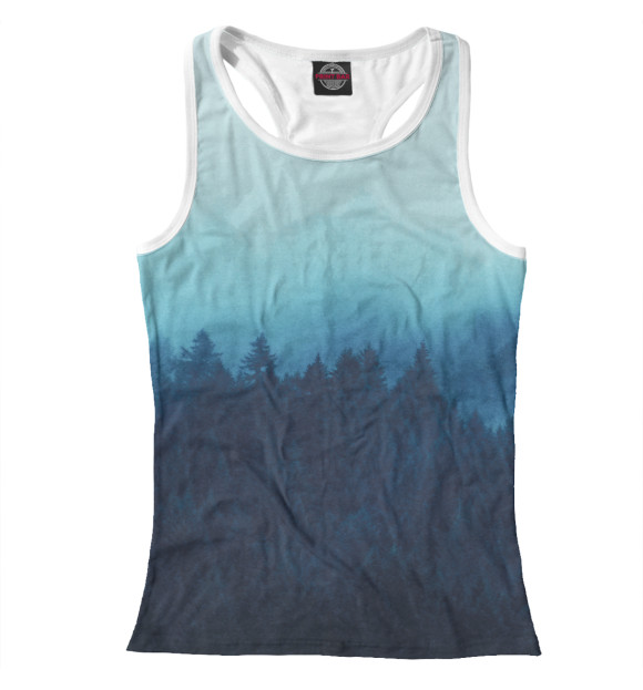 Женская майка-борцовка с изображением Лес цвета Белый