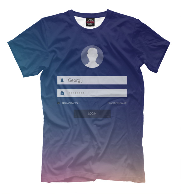 Мужская футболка с изображением Георгий цвета Серый