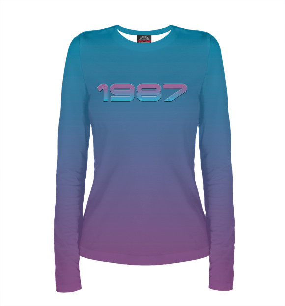 Женский лонгслив с изображением 1987 цвета Белый