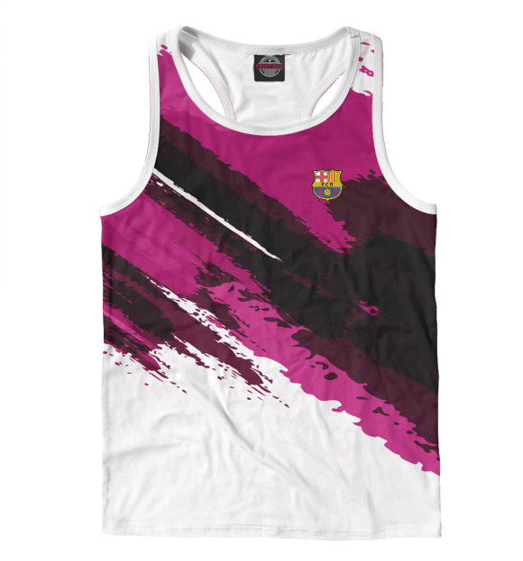 Мужская майка-борцовка с изображением Barcelona sport цвета Белый